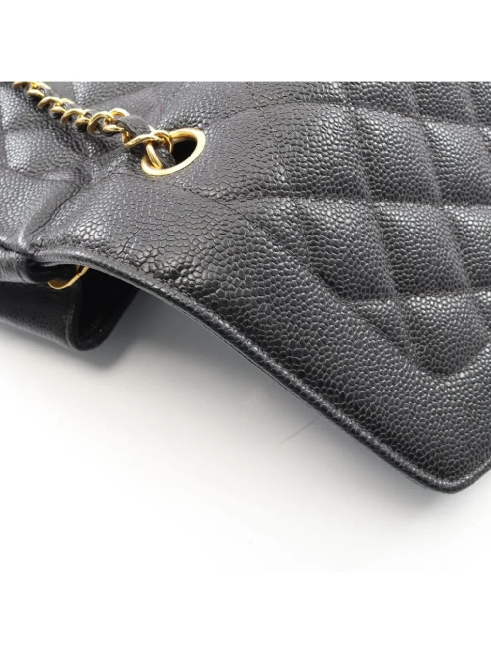 Chanel Shoulder Bag Quilted Diana Flap Black Caviar Leather Chain